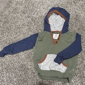 Little Sleepies Green and Navy Hoodie